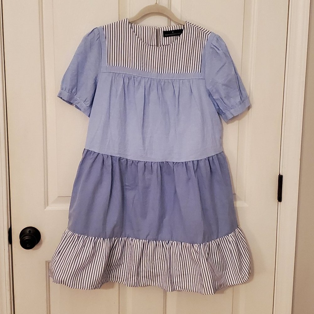 Pomander Place Blue Striped Quinn Dress